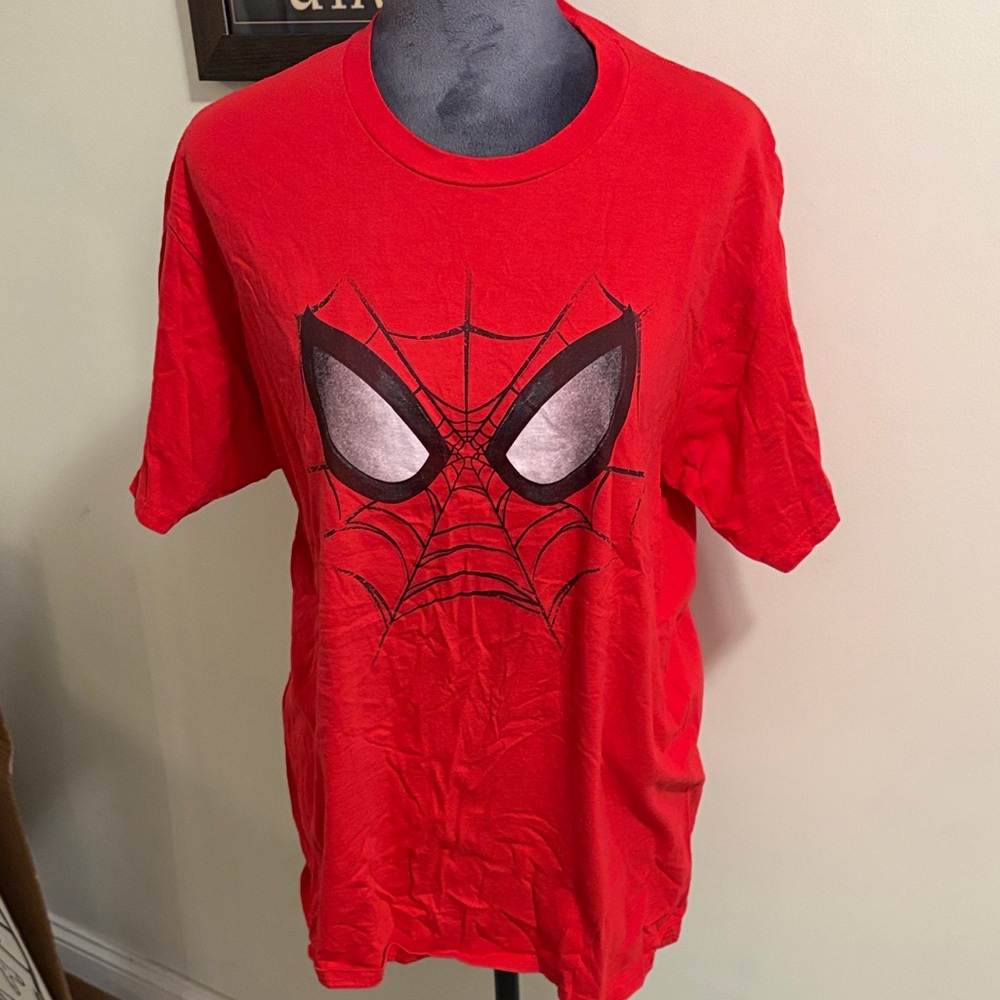 Marvel ( Port & Company) Red Tee with Spider-Man Web Design